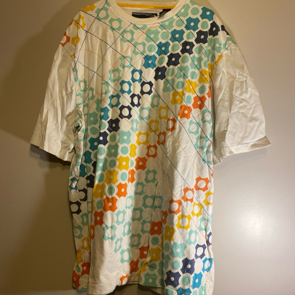 Vintage Y2K Enyce Loud Colorful Geometric Graphic Print Tee Men’s 3XL Hip hop
